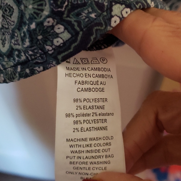 Michael kors blue geometric print top - Picture 7 of 7